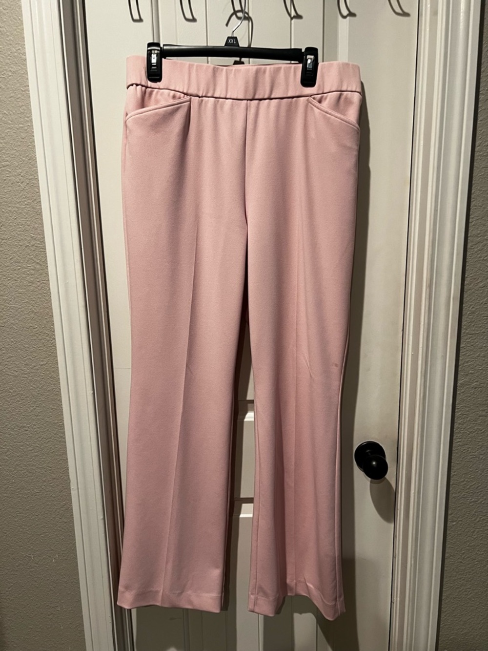Kasper Wide-Leg Pull-On Pants in Pale Pink